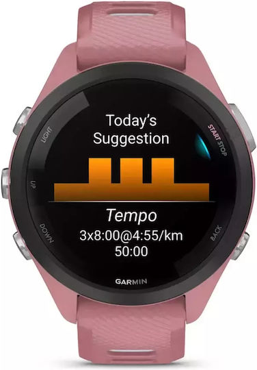 Garmin Forerunner 265s 42mm Wasserdicht Smartwatch mit Pulsmesser (Light Pink/Whitestone)