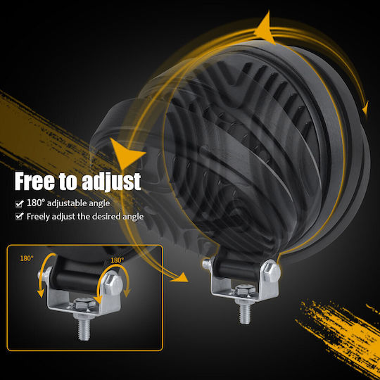 Roundς Waterproof Headlights Car LED 12V 72W 11cm with White Lighting 1pcs