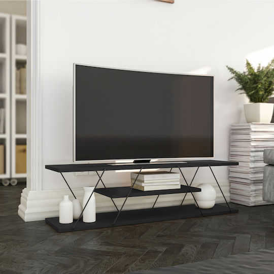 Έπιπλο Τηλεόρασης Tars Ανθρακί / Μαύρο Μ120xΠ30xΥ33cm