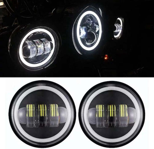 Round Waterproof Foglights Car LED Universal 2pcs