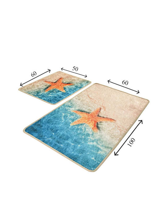 Chilai Home Set Badematten Synthetisch,Polyester/Cotton/Leather Rechteckig 359CHL2384 Mehrfarbig 2Stück