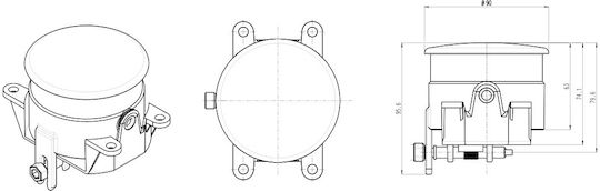 WAS Στρογγυλός Προβολέας Αυτοκινήτου LED Universal Mercedes-Benz R 12 / 24V 1W 1τμχ