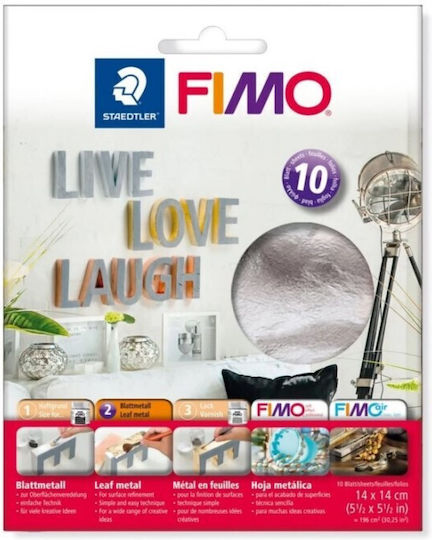 Staedtler Fimo Leaf Metal Silver Craft Paper Leaf 14x14cm