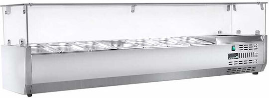 Niki Inox Kühlvitrine Tischgerät mit Kapazität 10x1/4 GN 209x34x45cm