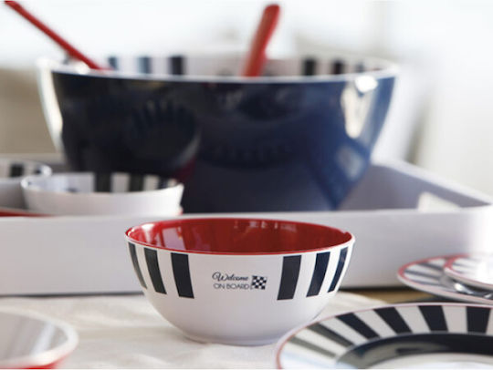 Marine Business Venezia Cereal Serving Bowl Round made of Melamine Red with Diameter 13cm 6pcs