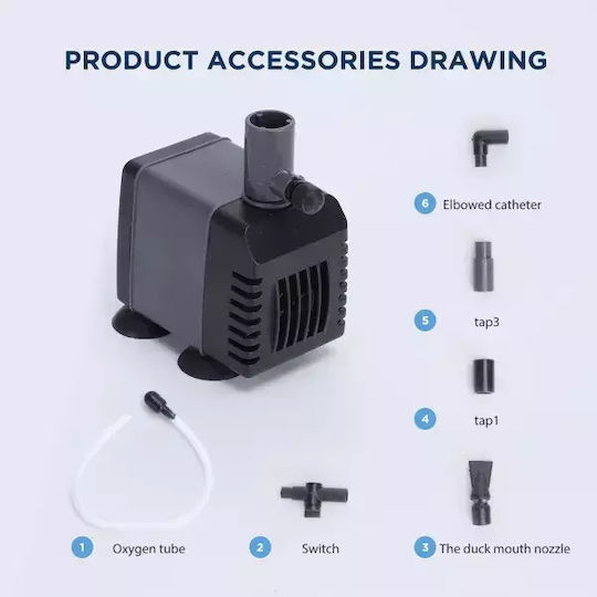 Nobleza Aquarium Circulation Pump Water Circulator - Aquarium Pump 600L/h 12W