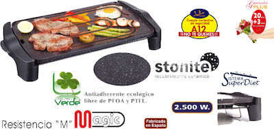 Jata Teppanyaki Grilling Plate with Adjustable Thermostat 2500W and Ceramic Coating 46x28cm.