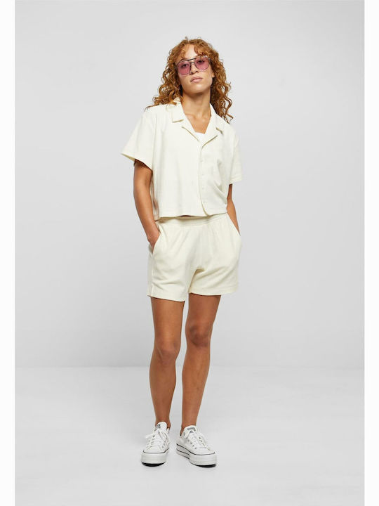 Kurzärmelig Damen Hemd Pale White