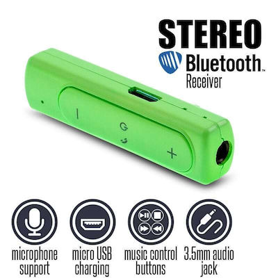 Bluetooth Receiver with 3.5mm Jack Output Port and Microphone