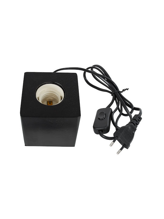 GloboStar Cube Decorative Lamp with Socket for Bulb E27 Black