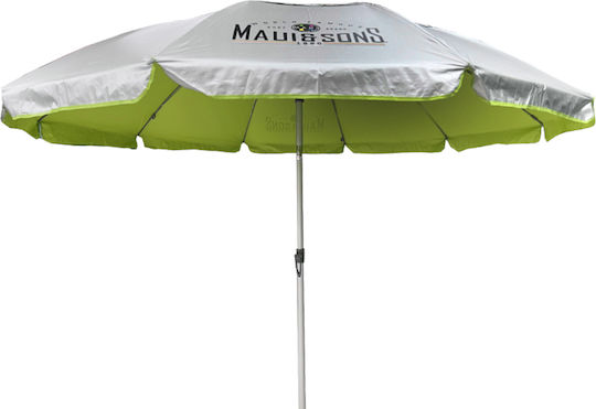 Maui & Sons Folding Aluminum Beach Umbrella Diameter 1.9m with UV Protection and Air Duct Kiwi