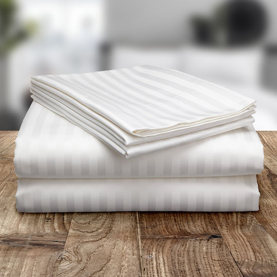 Lino Home Hotel Duvet Cover ISCHIA Polycotton Striped 240TC 160x240cm