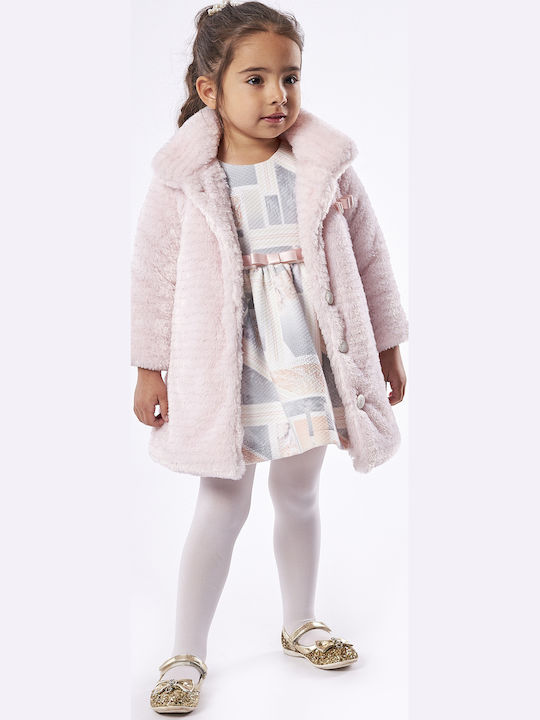 Kinderkleid Kurzärmelig Tüll Set mit Mantel Rosa