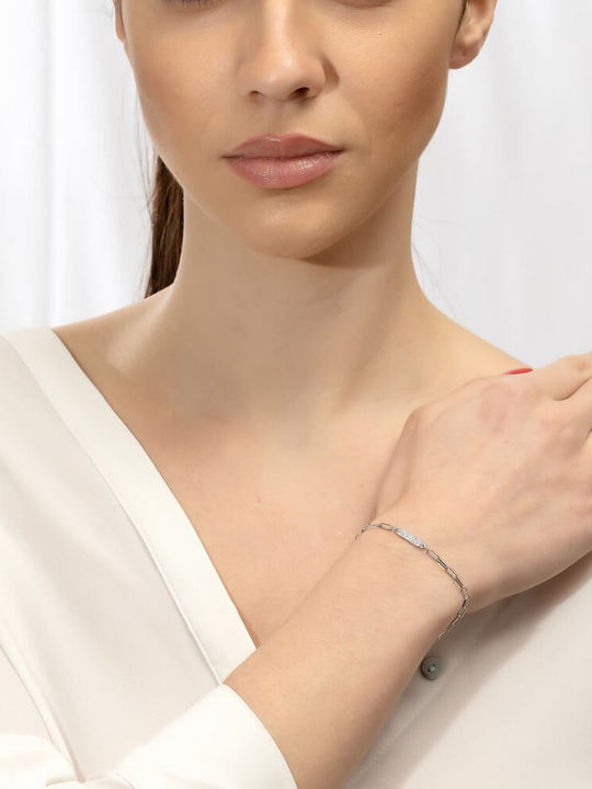 Eforo Damen Armband aus Silber mit Zirkon