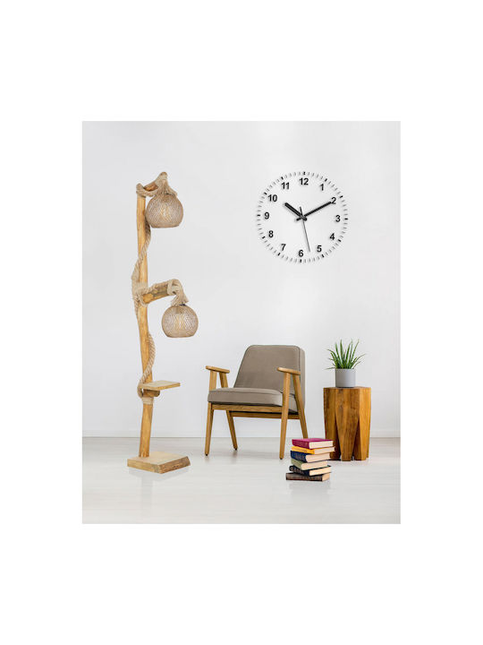 Megapap Wilfred Vintage Floor Lamp H140xW40cm. with Socket for Bulb E27 Beige