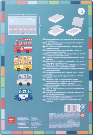 Apli Kids Μαγνητικό Παιχνίδι Κατασκευών Cars για Παιδιά 3+ Ετών