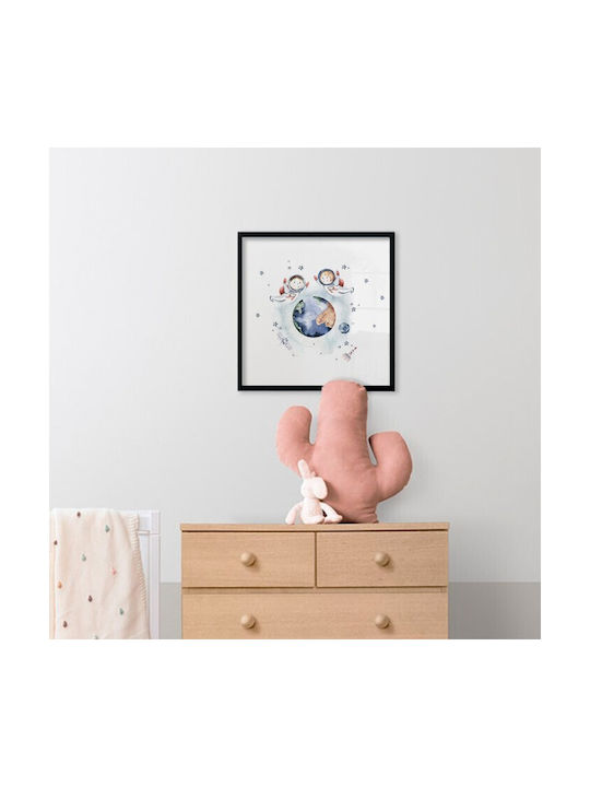 Walls Kids Wall Art Frame with Little Astronauts and White Frame Wooden 20x20cm