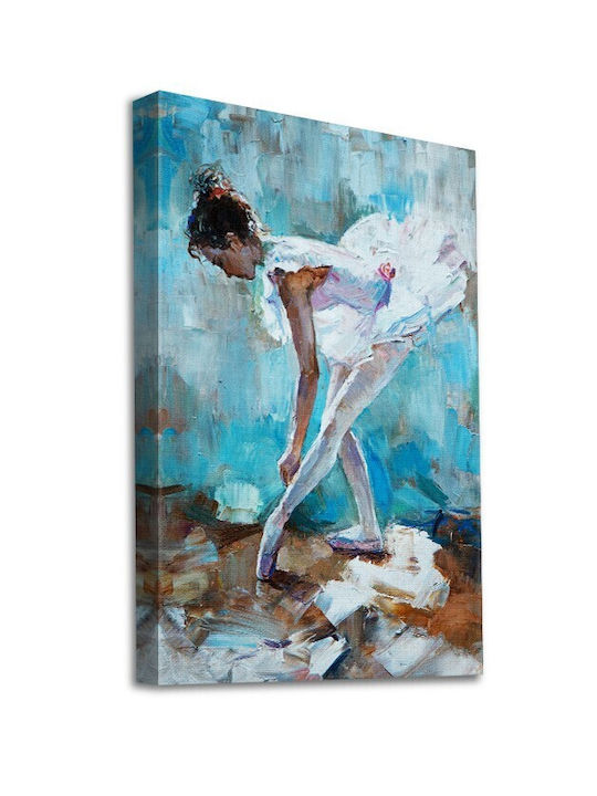 Walls Kinder Wandkunst Gerahmter Schönes Ballerina mit Weißem Rahmen auf Segeltuch 40x50cm