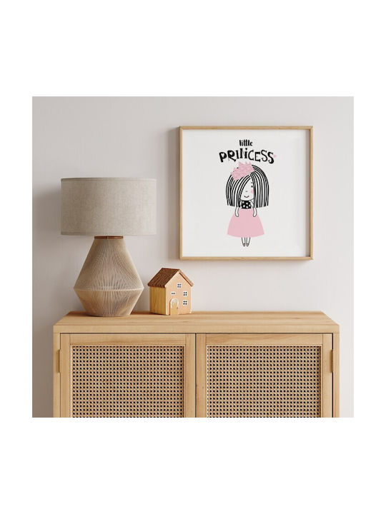 Walls Детско Рамка Pink Little Princess с Бяла Рамка от Дърво 30x30см