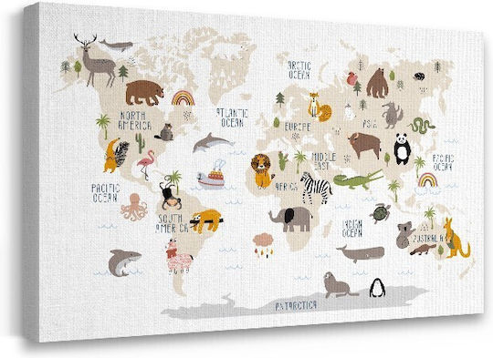 Walls Kids Framed Map Animals