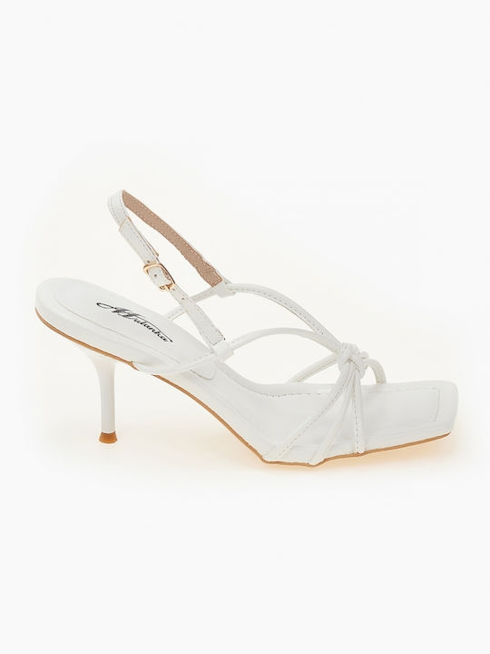 Issue Fashion Women's Sandals White with Thin High Heel 0531/8004197