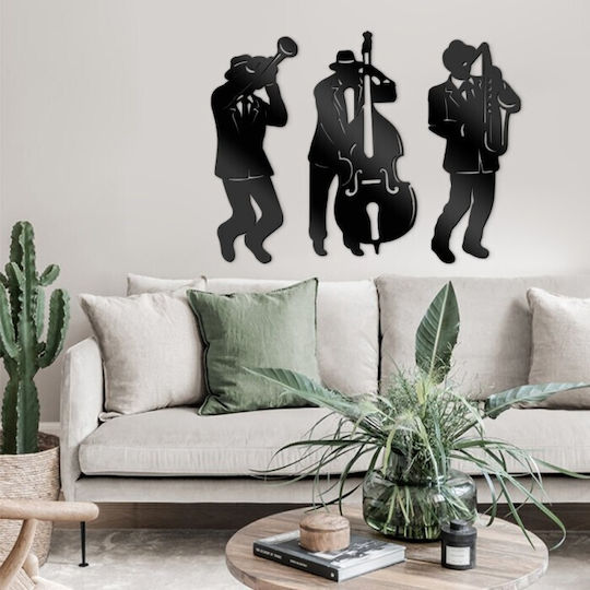 Walls 3D Силует Музиканти Джаз 80x60см