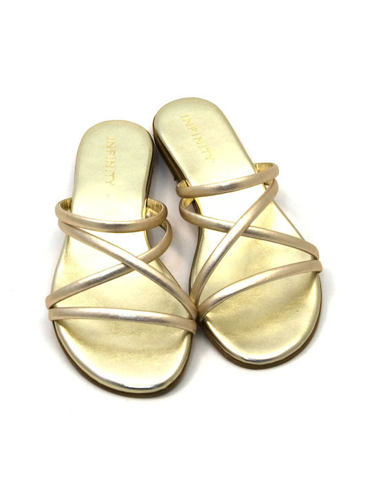 Infinity Leather Women's Sandals Gold