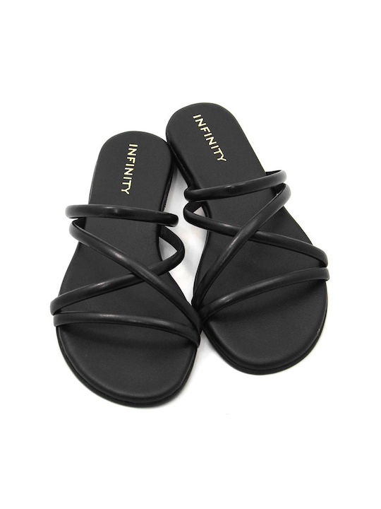 Infinity Leather Women's Sandals Black