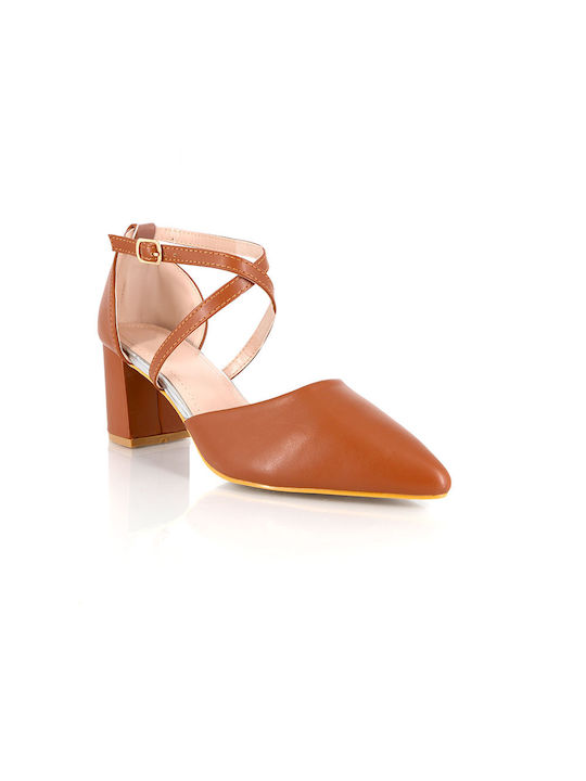 Malesa Pointed Toe Tabac Brown Heels -CAMEL