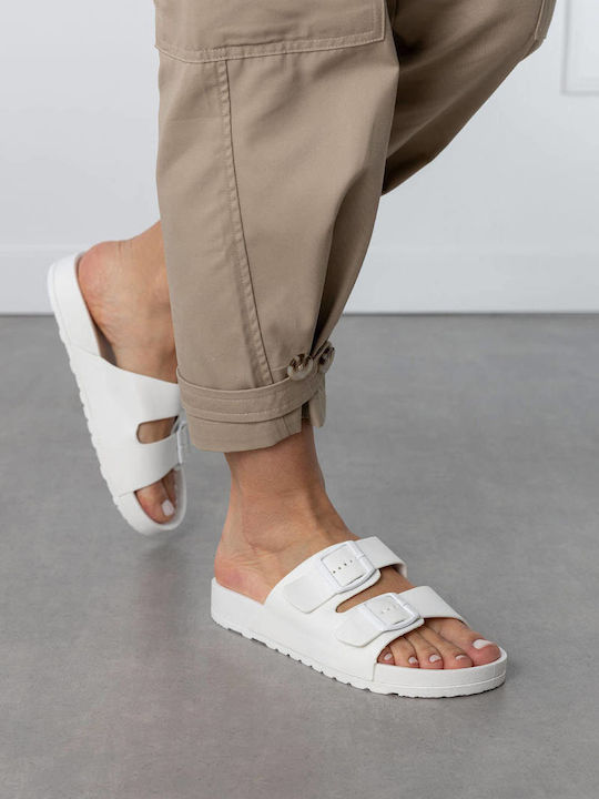 Louizidis Damen Flache Sandalen in Weiß Farbe