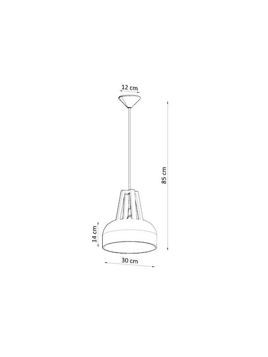 Sollux Casco Hängelampe Einfaches Licht Glocke für Fassung E27 Weiß