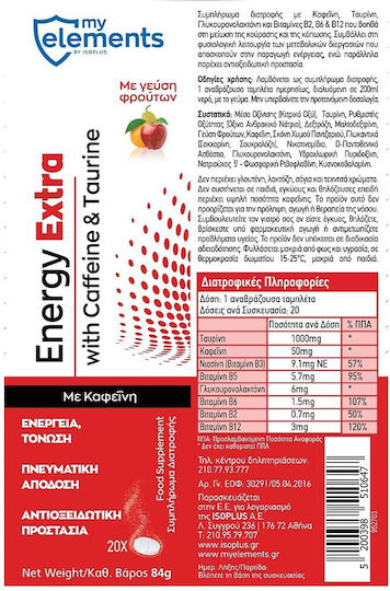 My Elements Energy Extra with Taurine 1000mg Special Food Supplement 20 eff. tabs Fruit