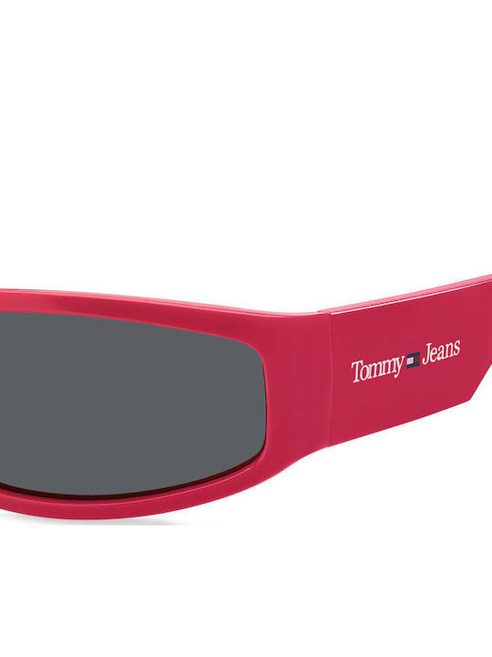 Tommy Hilfiger Unisex Sunglasses with Pink Plastic Frame and Gray Lens