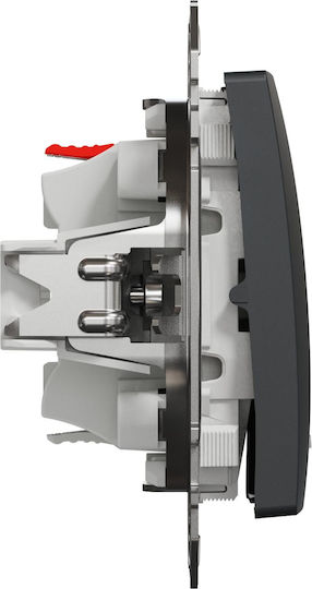 Schneider Electric Sedna Recessed Wall Switch Single Without Frame Aller Retour Anthracite