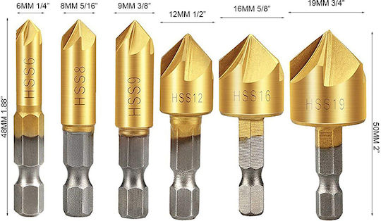 Exdel Tools Σετ Φρέζες για Ξύλο 6τμχ