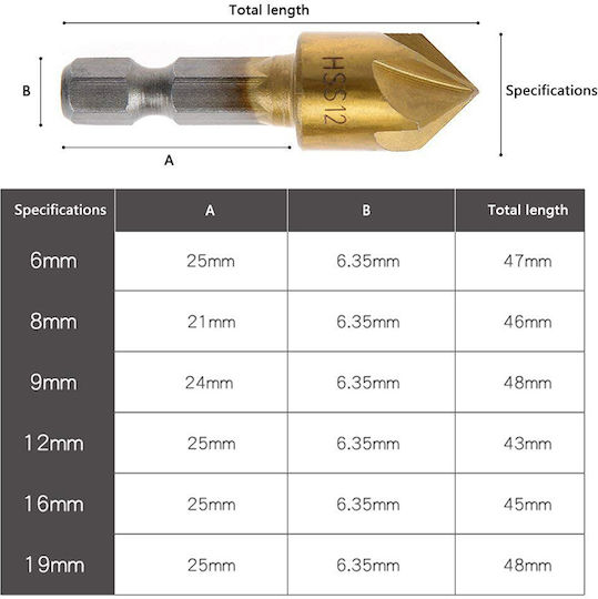 Exdel Tools Σετ Φρέζες για Ξύλο 6τμχ