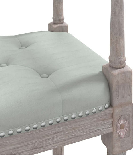 Velvet Upholstered Bench Stool Gray 110x40x70cm