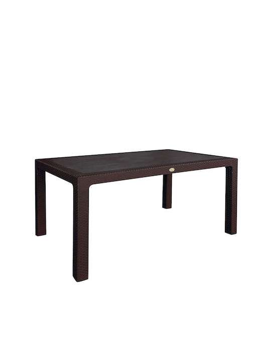Masă Pentru Spații Exterioare Mici Din Polipropilenă Eco Maro 90x150x74cm