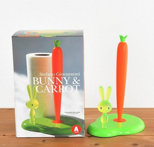 Alessi Bunny Carrot Suport pentru prosoape de hârtie Plastică Green-Orange 20.2x16x29.4cm ASG42GR