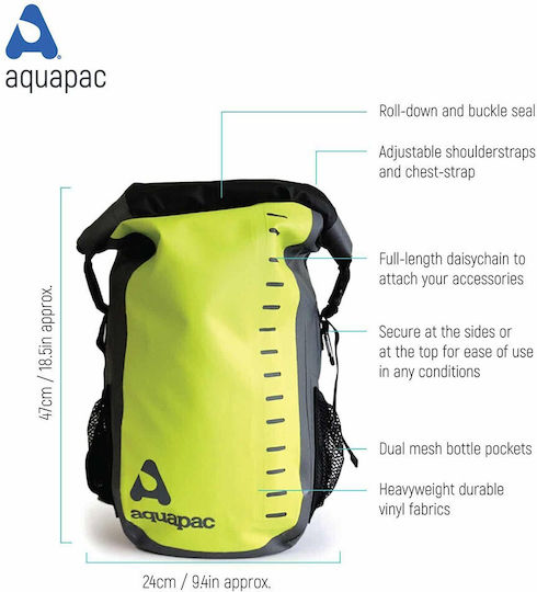 Aquapac Toccoa Trailproof Στεγανός Σάκος Πλάτης 28lt Κίτρινος
