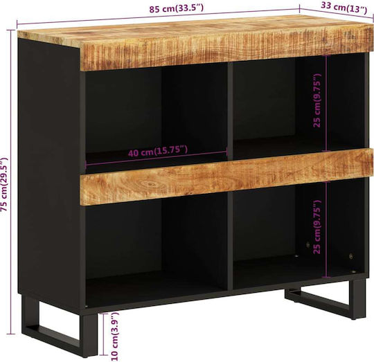 Βιβλιοθήκη Μαύρη 85x33x75εκ.