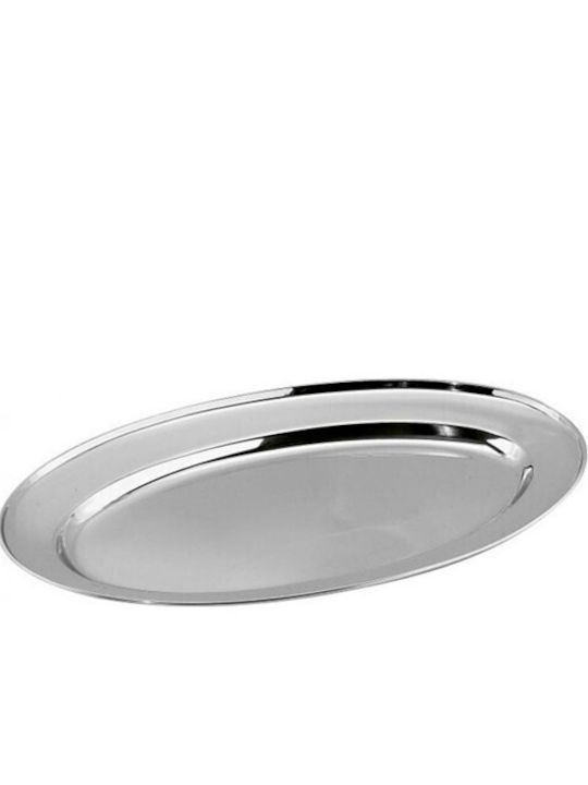 Servierplatte Oval Rostfreier Stahl Silber 65cm 1Stück