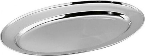 Servierplatte Oval Rostfreier Stahl Silber 65cm 1Stück