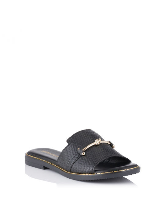 Diamantique Women's Flat Sandals in Black Color