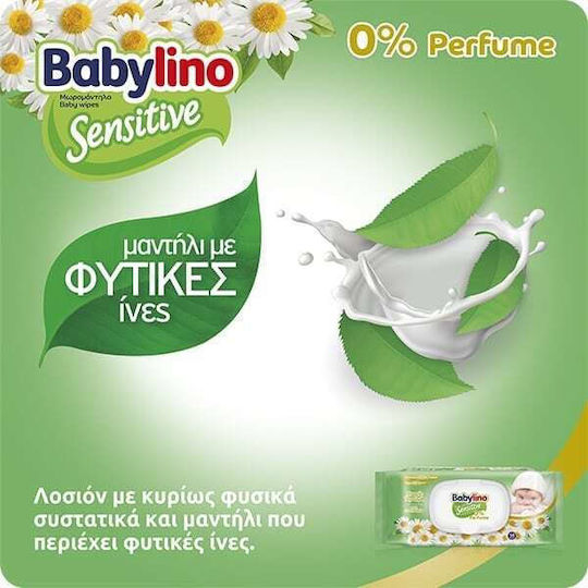 Babylino Sensitive Hypoallergenic Baby Wipes without Perfume, Alcohol & Parabens 3x54pcs