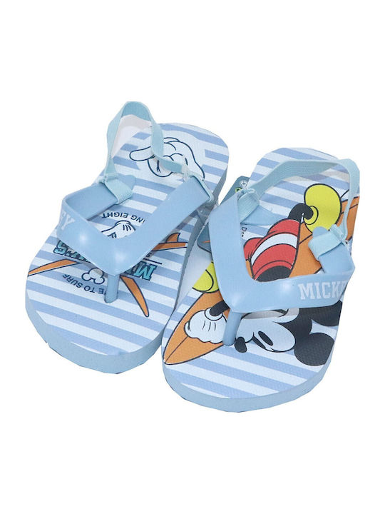 Kids' Flip Flops Mickey Light Blue Mouse