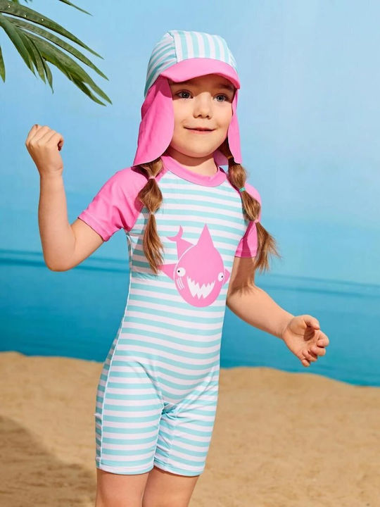 Babykids Costum de baie pentru copii Întreg cu pălărie Albastru deschis