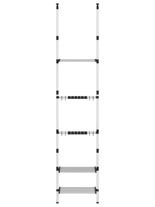 vidaXL Floor Garment Rack made of Metal Silver 66x32x300cm