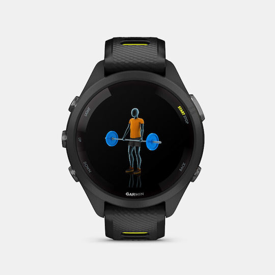 Garmin Forerunner 265s 42mm Waterproof Smartwatch with Heart Rate Monitor (Black/Amp Yellow)