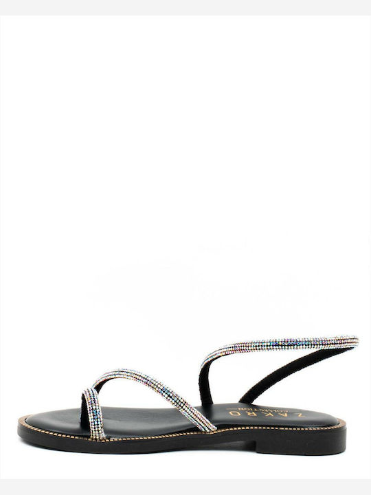 Zakro Collection Women's Flat Sandals in Black Color